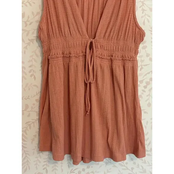 Free People Beach Bound Peach Boho Tank Top sz S - Picture 4 of 9